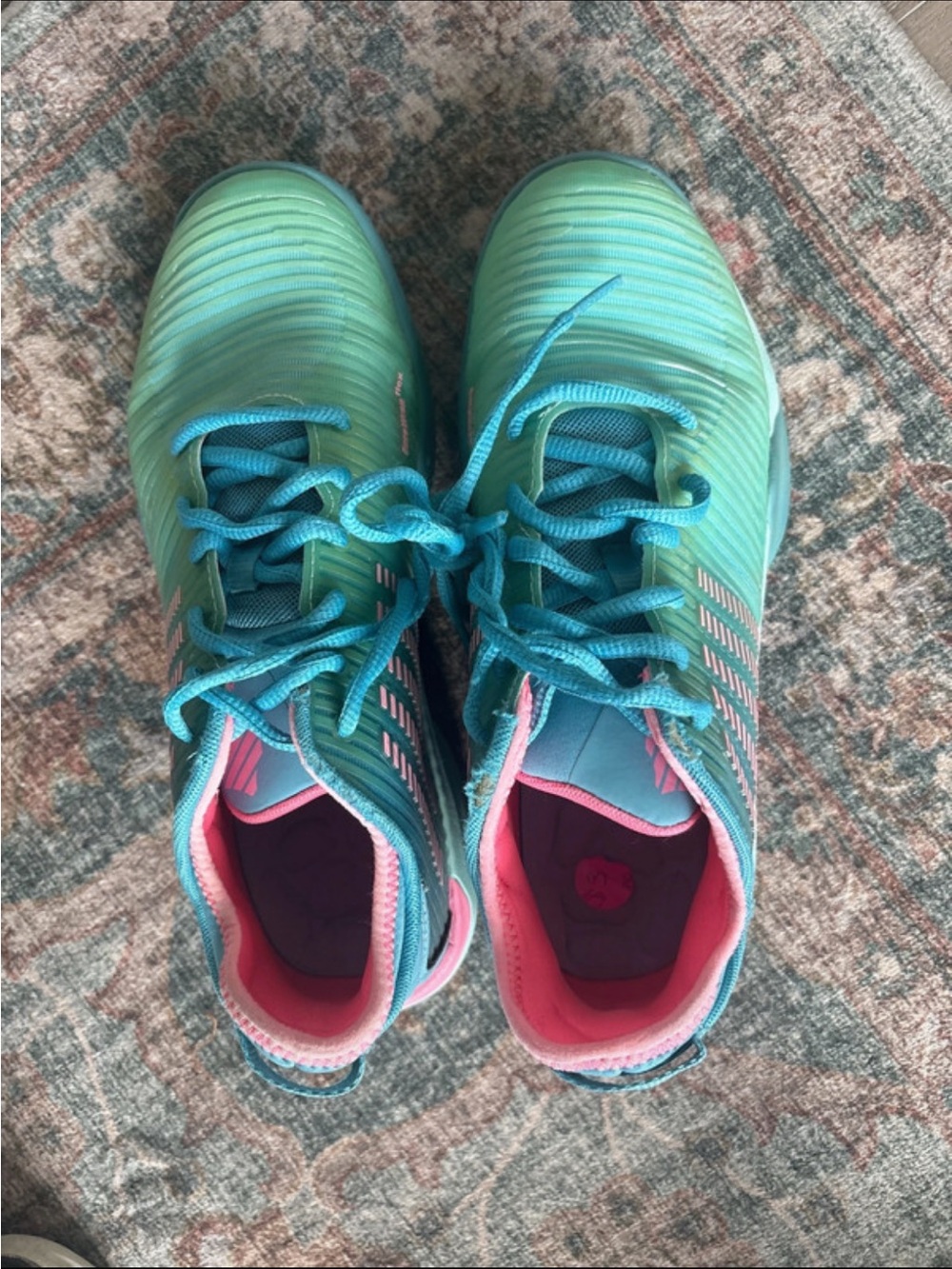 K-Swiss Teal and Pink Women's Athletic Sneakers